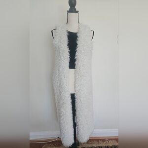 Ecote Cream Teddy Long Vest
